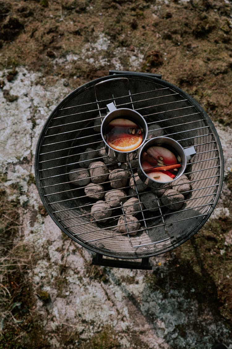 Cups On Charcoal Grill
