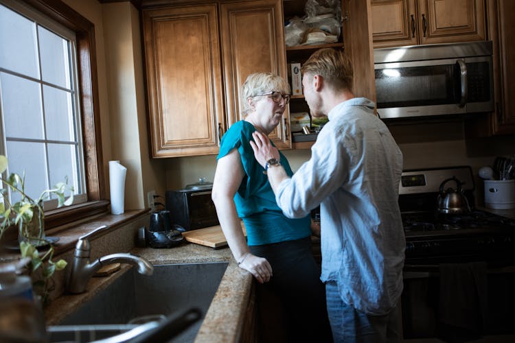 Man And Woman Having A Conversation