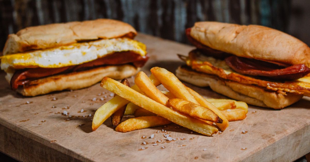 Chivito as locals eat it, Uruguay