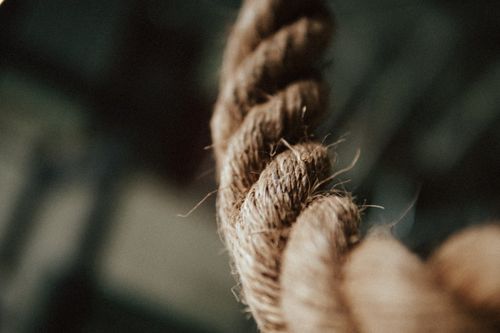 Free Macro shot of a textured, fraying rope with natural fibers and a rustic look. Stock Photo