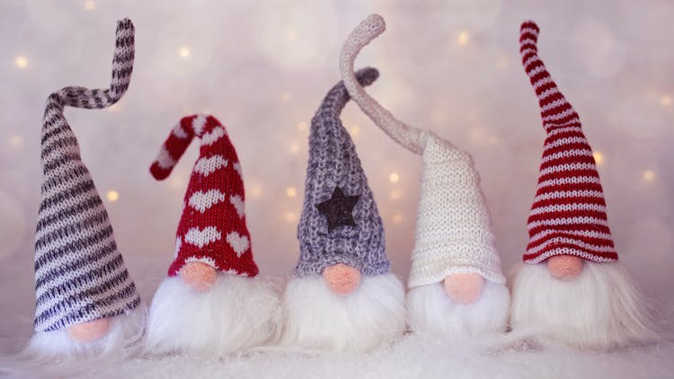 Set Of Christmas Gnomes With Hats