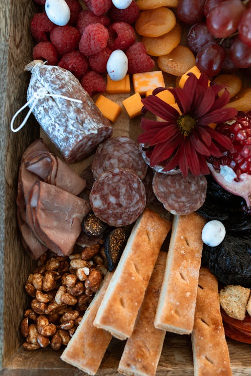 Sliced Bread and Cheese on Brown Wooden Tray