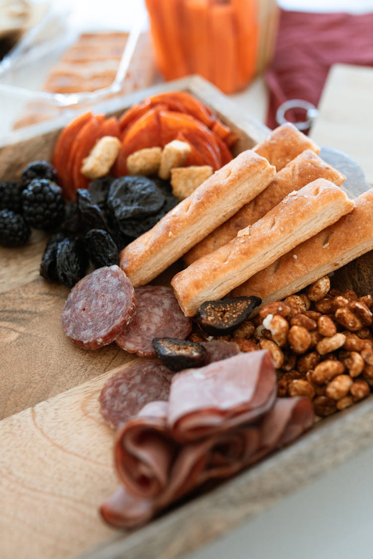 Food On Wooden Tray