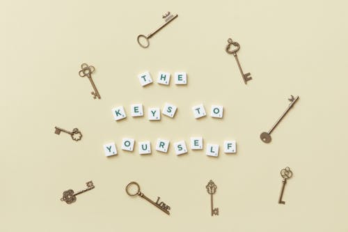 Free Block Letters Surrounded with Keys  Stock Photo