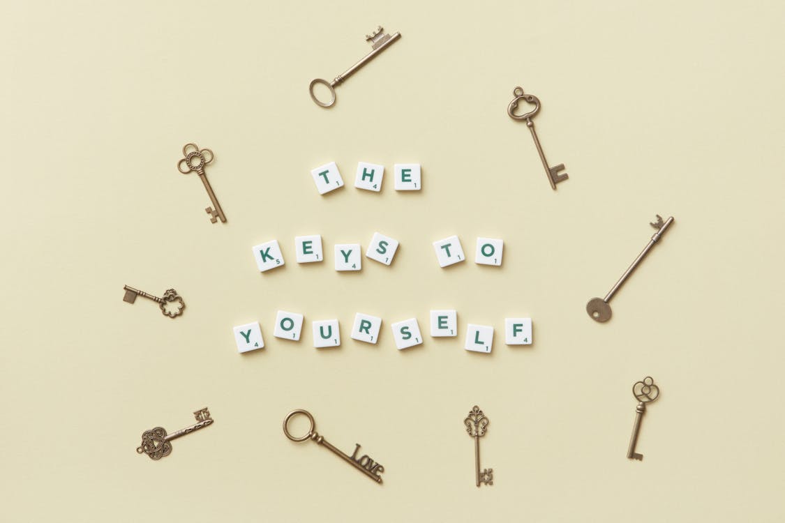 Free Block Letters Surrounded with Keys  Stock Photo