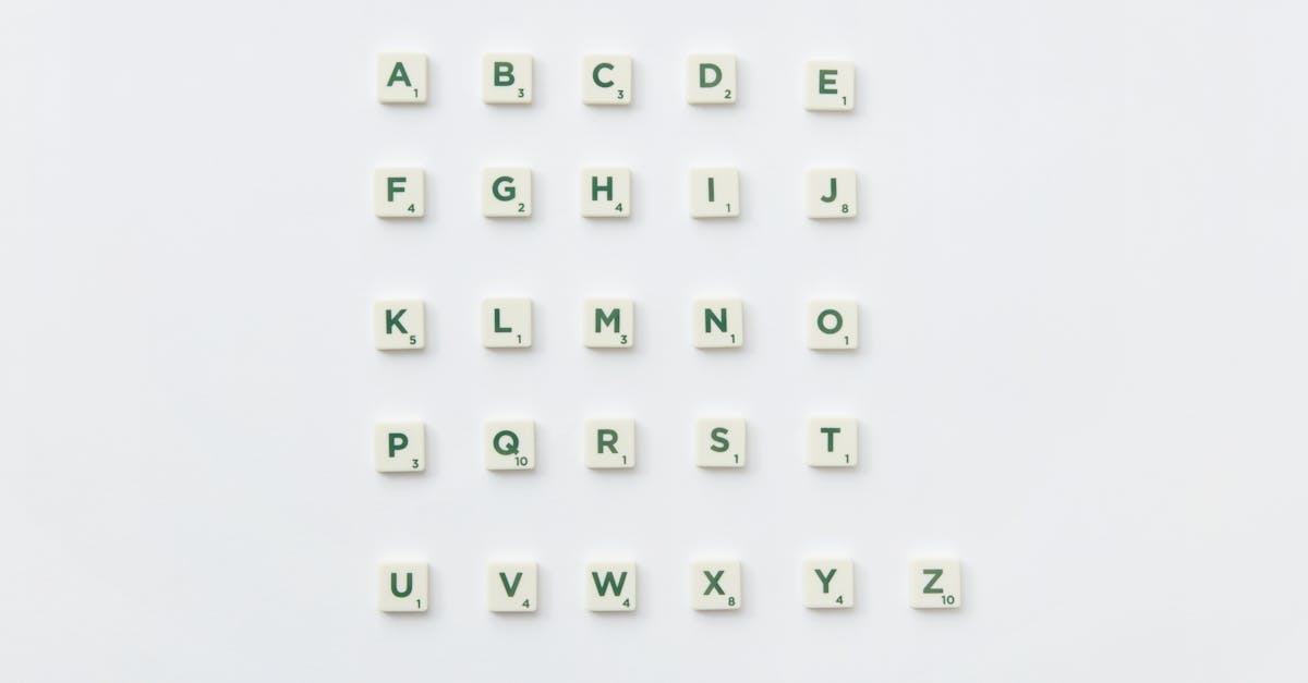 Scrabble letter tiles arranged into the alphabet on a white background.