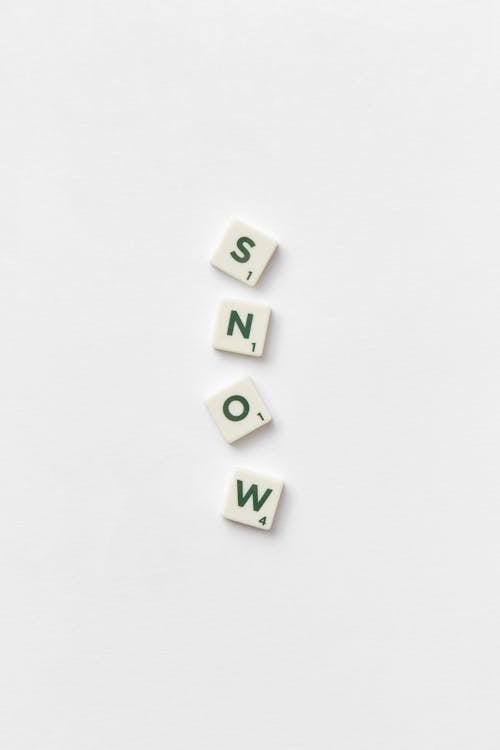 Snow Text on White Background