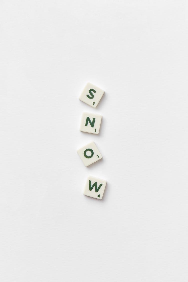 Snow Text On White Background