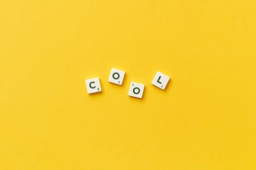 Close Up of Cool Word from Scrabble Letters