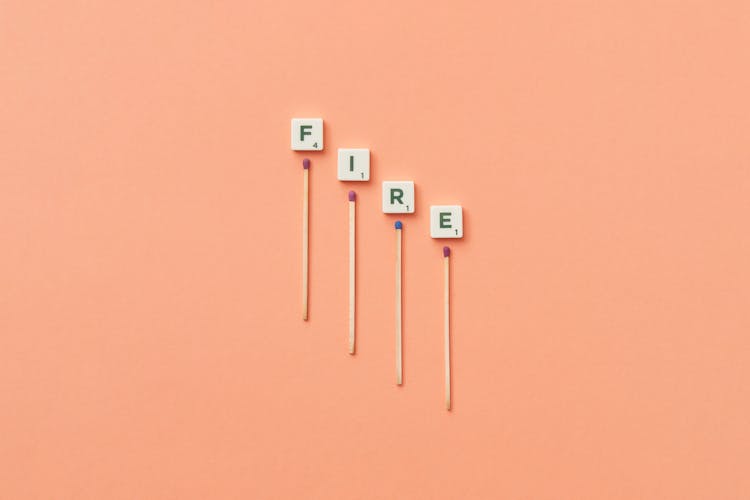 Word Fire In Scrabble Letters And Matches 