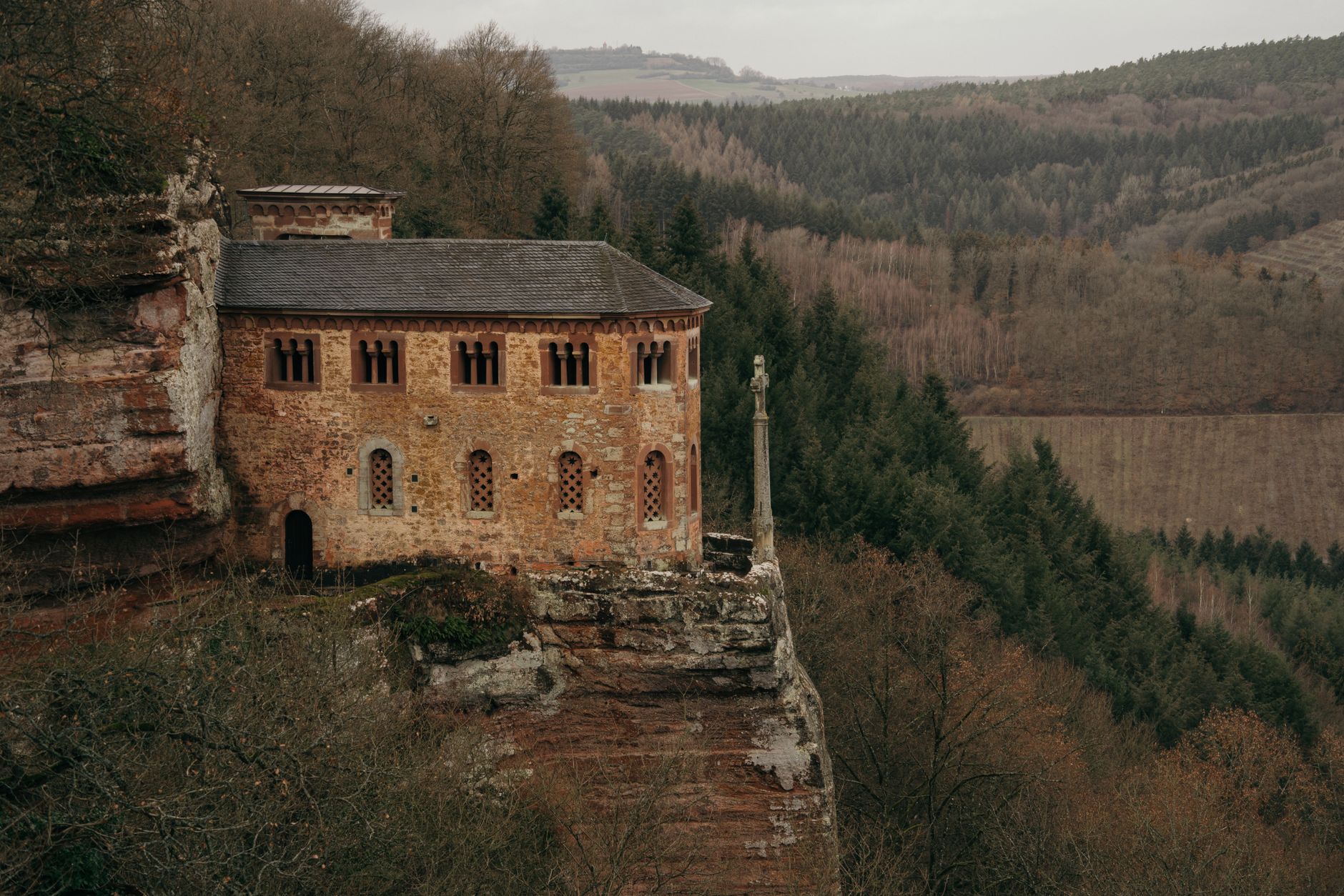 Basilica of Echternach and Mullerthal sandstone cliffs