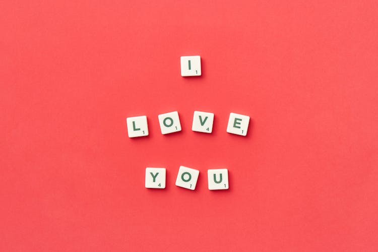 Close Up Of I Love You Text From Scrabble Letters