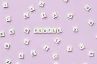 Close Up of People Word from Scrabble Letters
