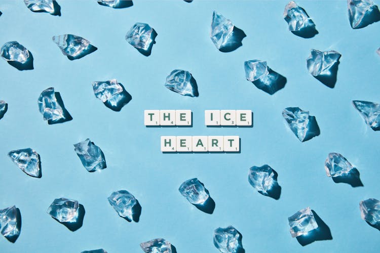 Graphic Image Of Ice Heart Arranged With Scrabble Tiles