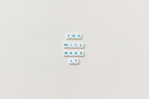 Close Up of Motivating Text from Scrabble Letters