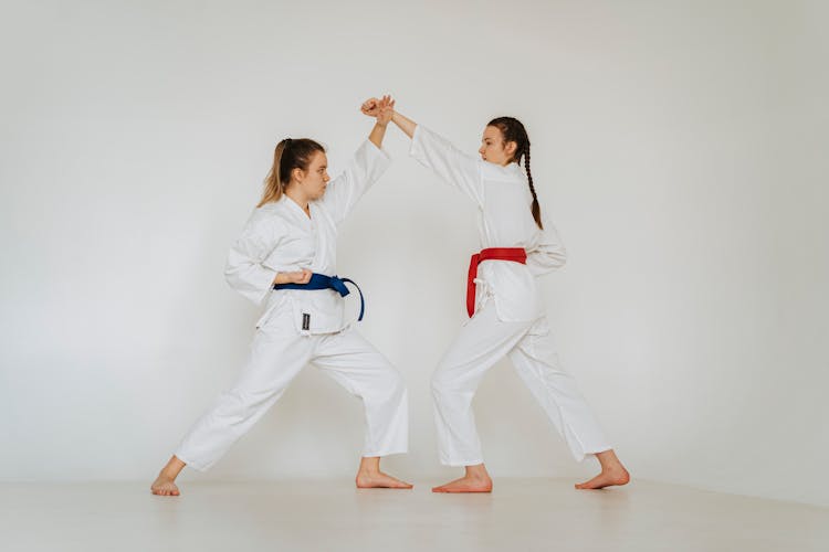 Two Women Training Karate