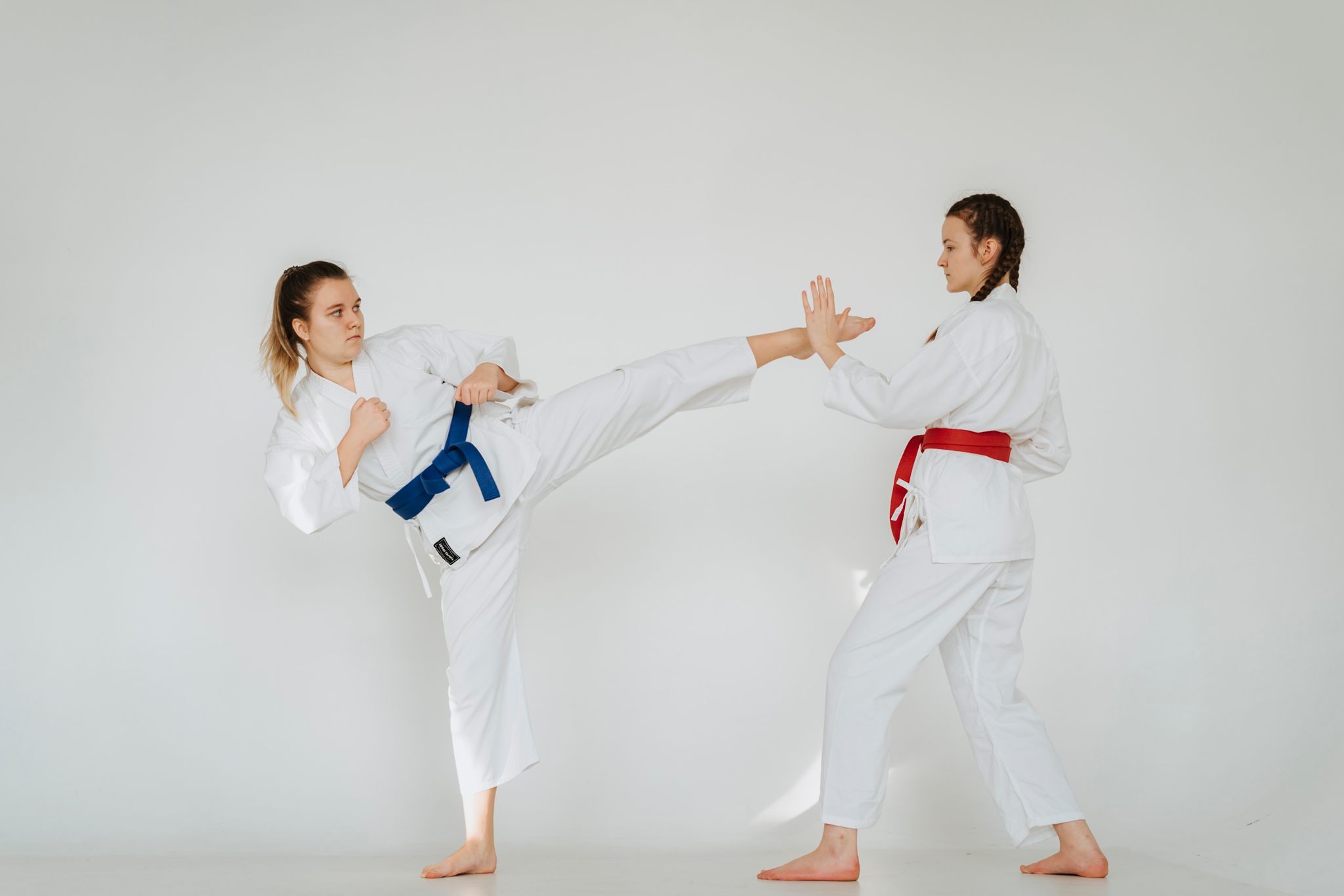 Martial arts class in a dojo