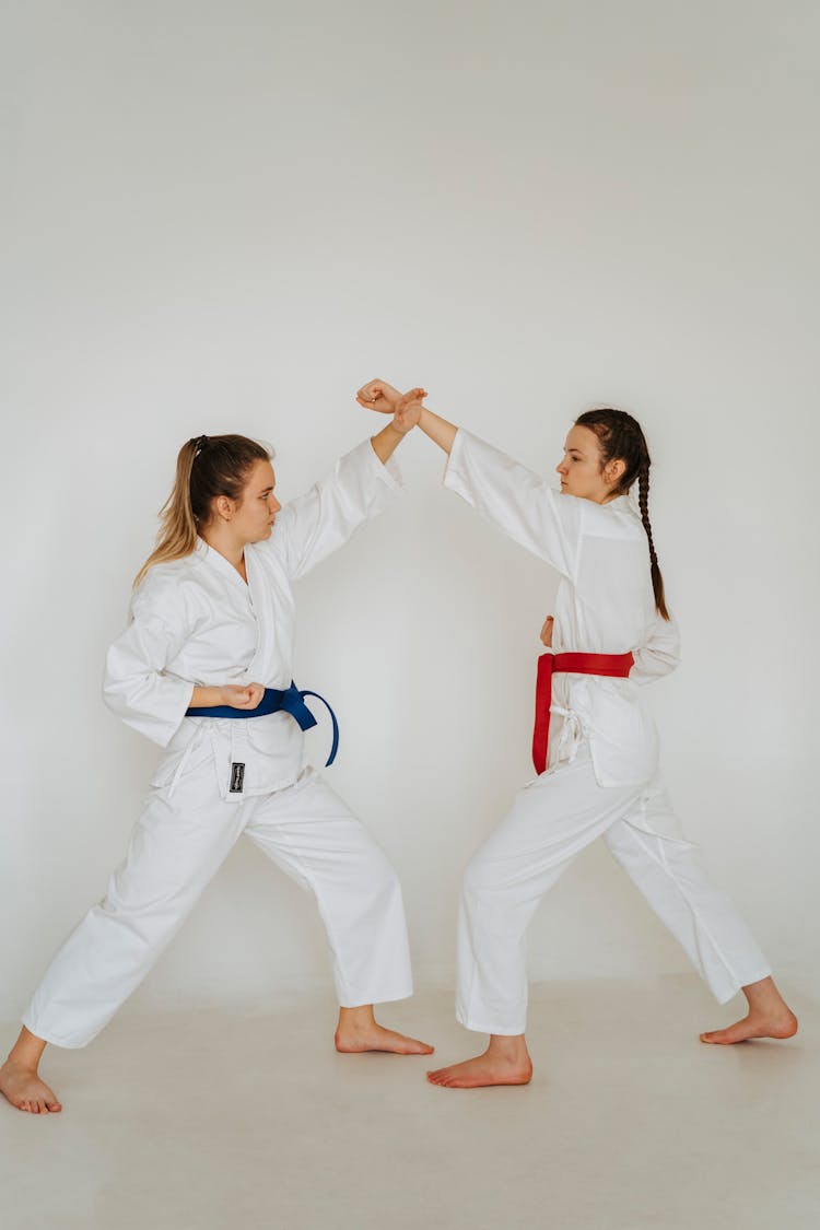 Woman Training Karate