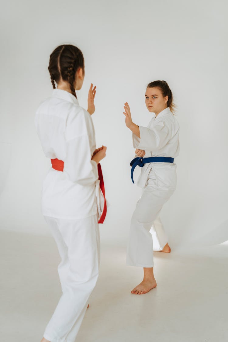 Women Wearing Karate Uniforms 