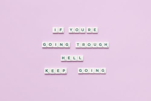 Motivational Text on Purple Background