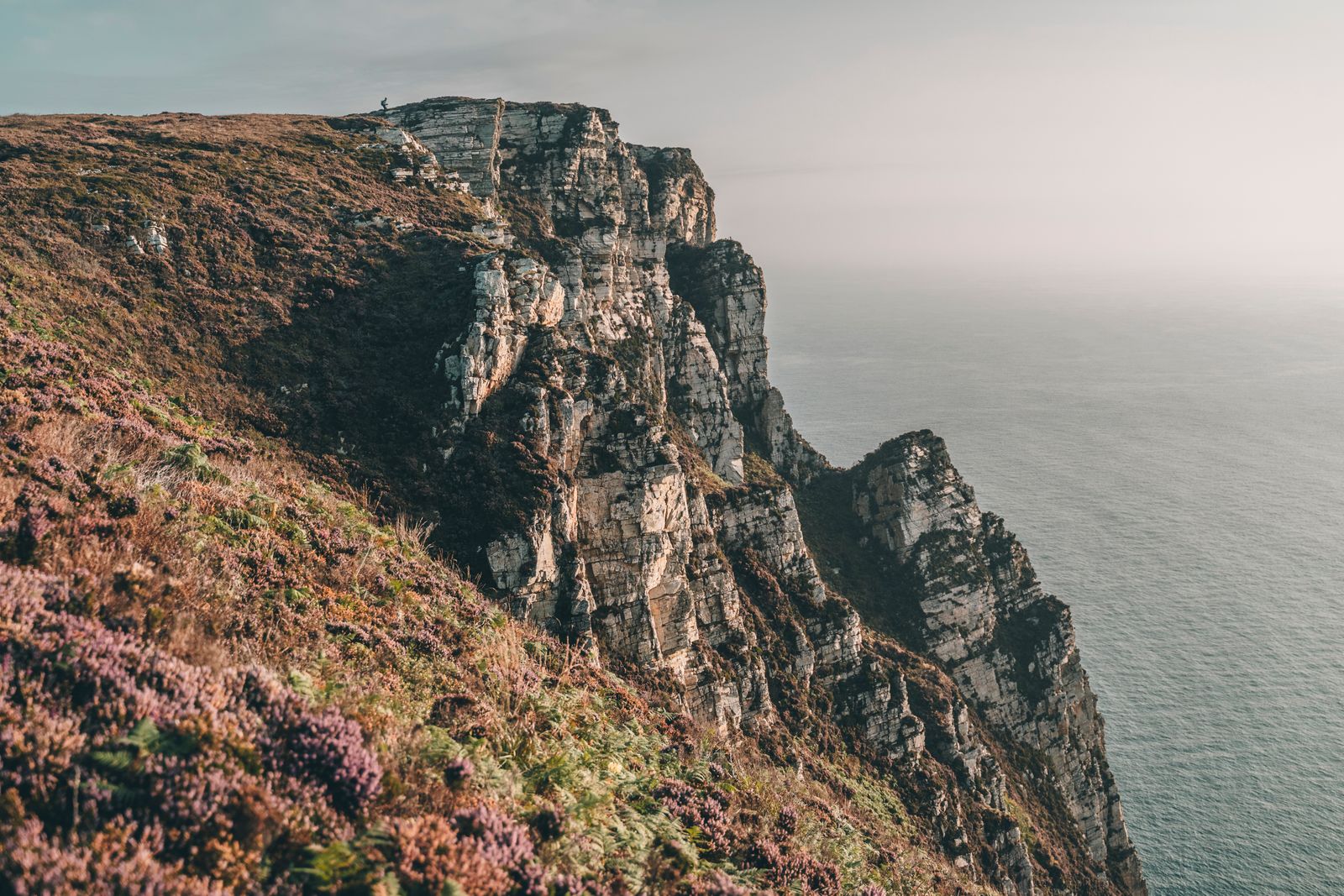 View of the rugged cliffs in Donegal, Ireland, captured in natural light
