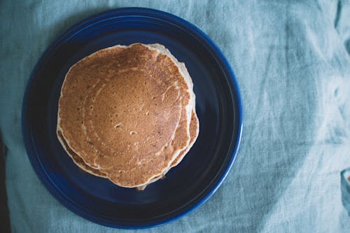 Free Pancakes on Plate Stock Photo