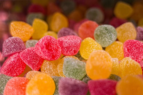 A Close-up Shot of a Candies with Sugar