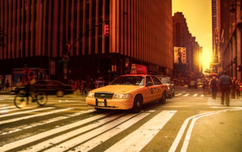 Free A Taxi Cab on the Road Stock Photo