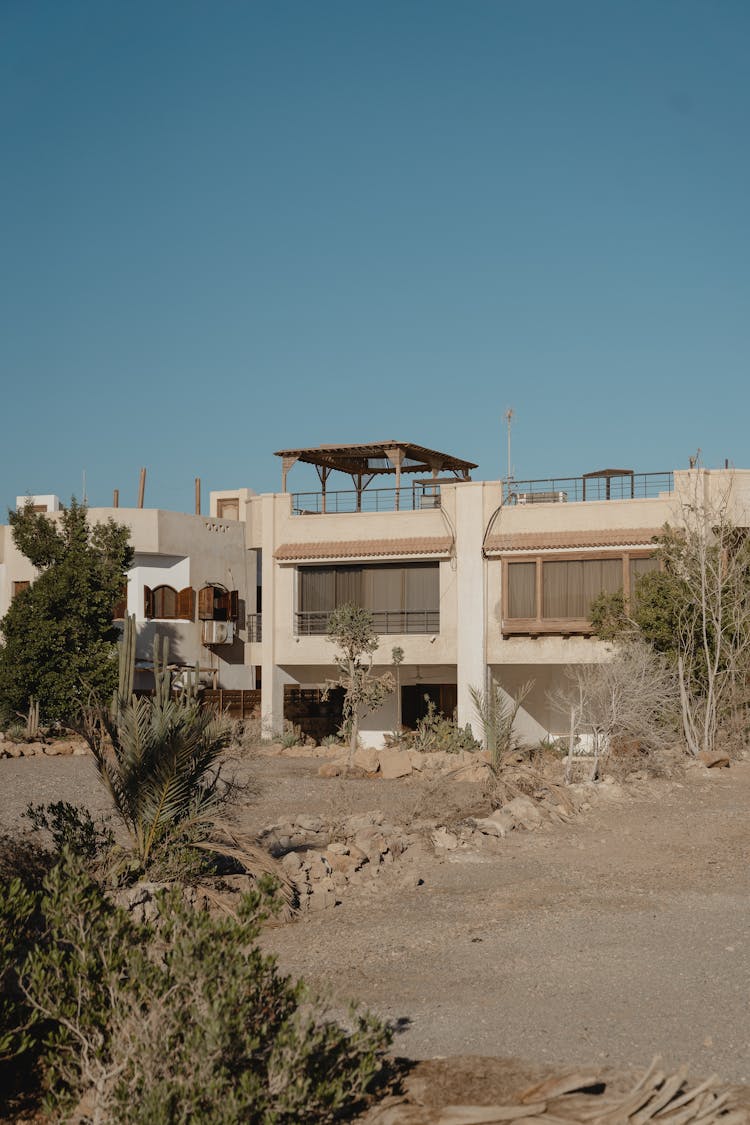 Abandoned Hotel In A Desert