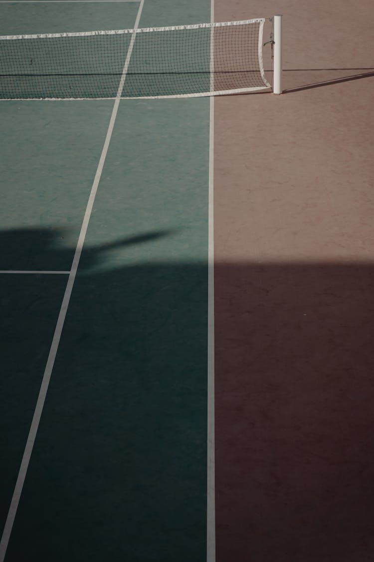 Tennis Court With A Net