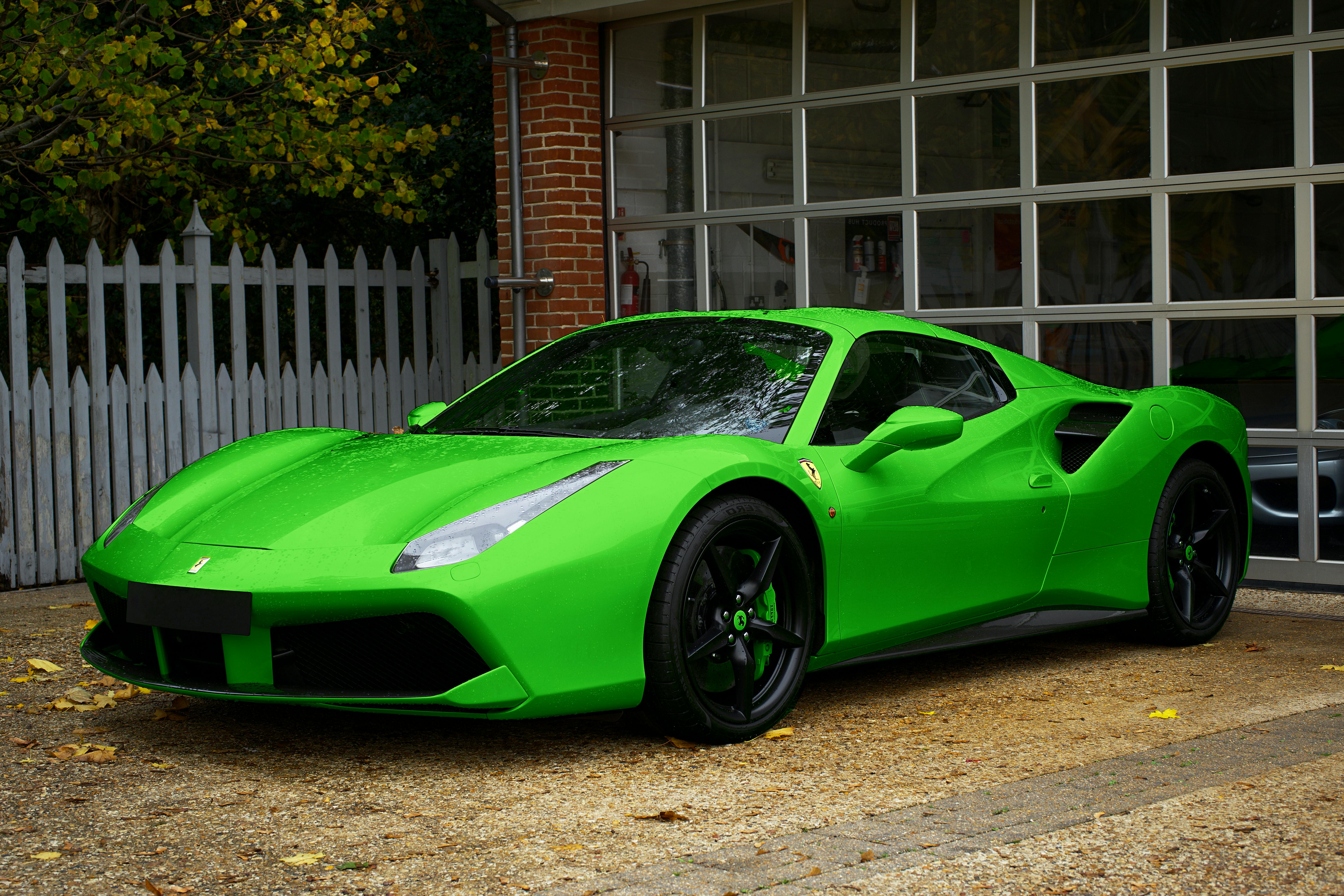 green ferrari cars wallpapers