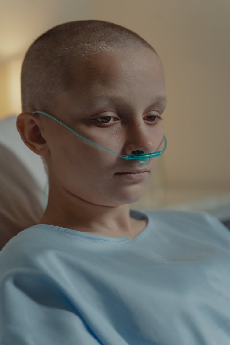 Cancer Patient With Nasal Cannula