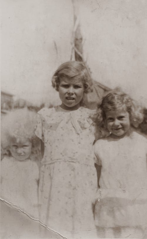 Free Old Photo Of Three Girls With Blonde Hair Stock Photo
