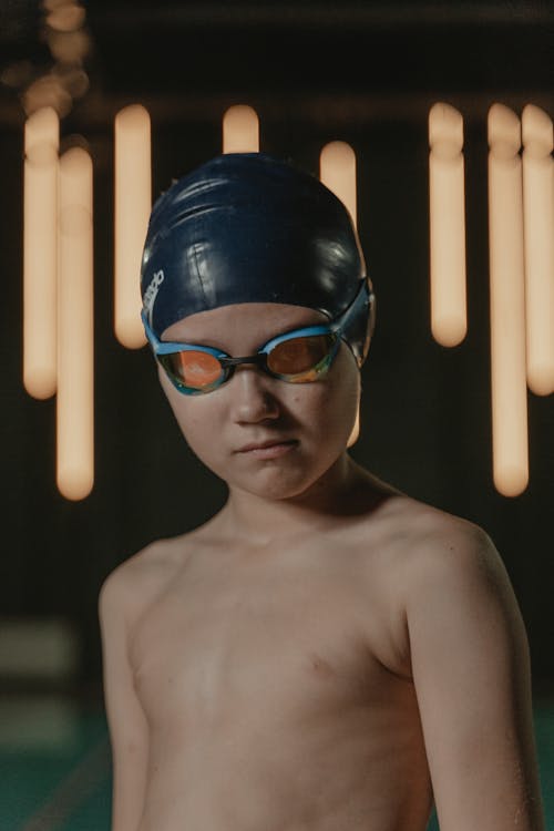A Shirtless Boy Wearing Goggles