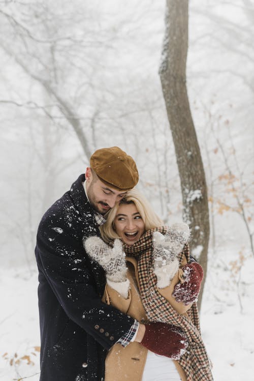 A Couple Playing on the Snow