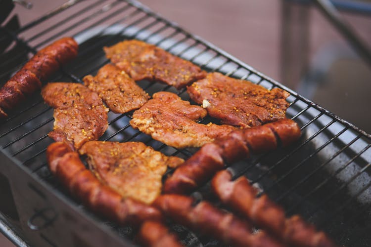 Pork And Sausage On The Grill