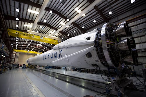 Free stock photo of falcon 9, hangar, lights