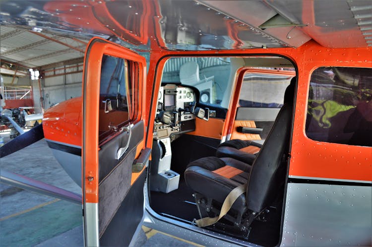 Pilot Cabin In A Small Airplane 