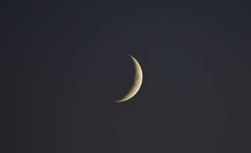 Crescent Moon During Night Time