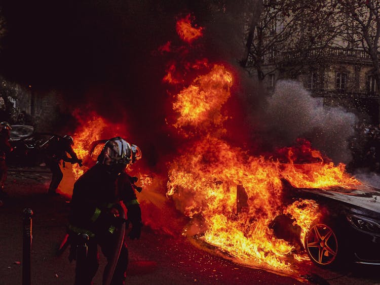 Photo Of A Blazing Car Fire 