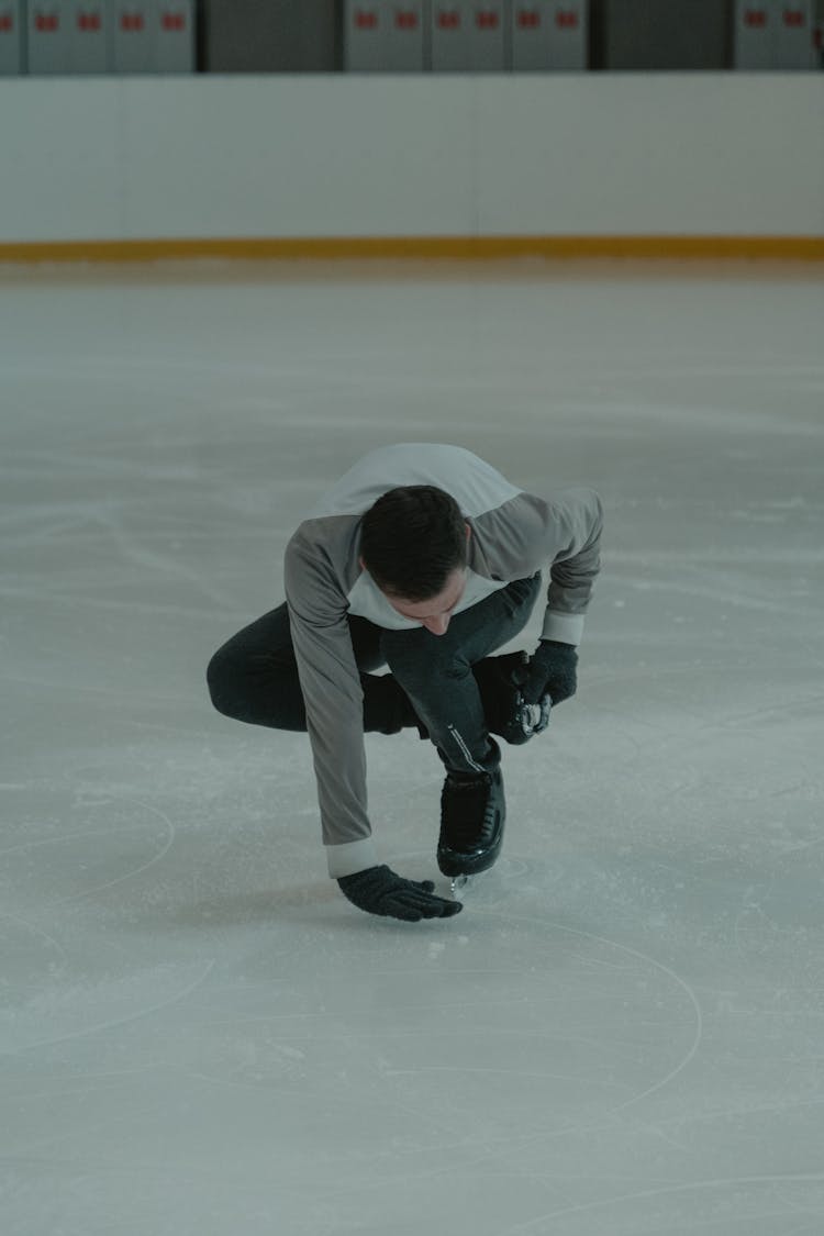 Male Skater In An Ice Skating Arena 