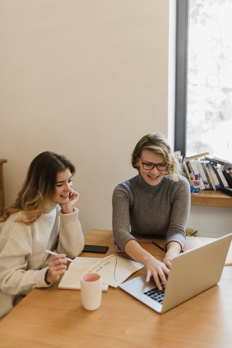 Women Working With A Laptop