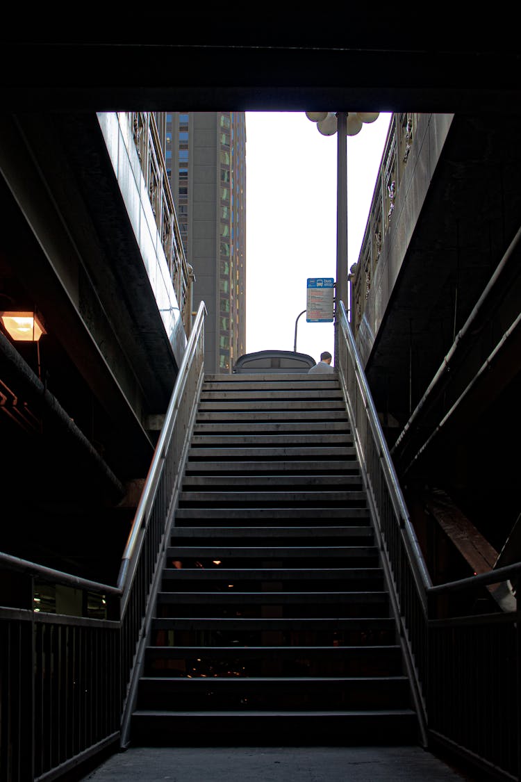 Stairs Up From Subway Into Street