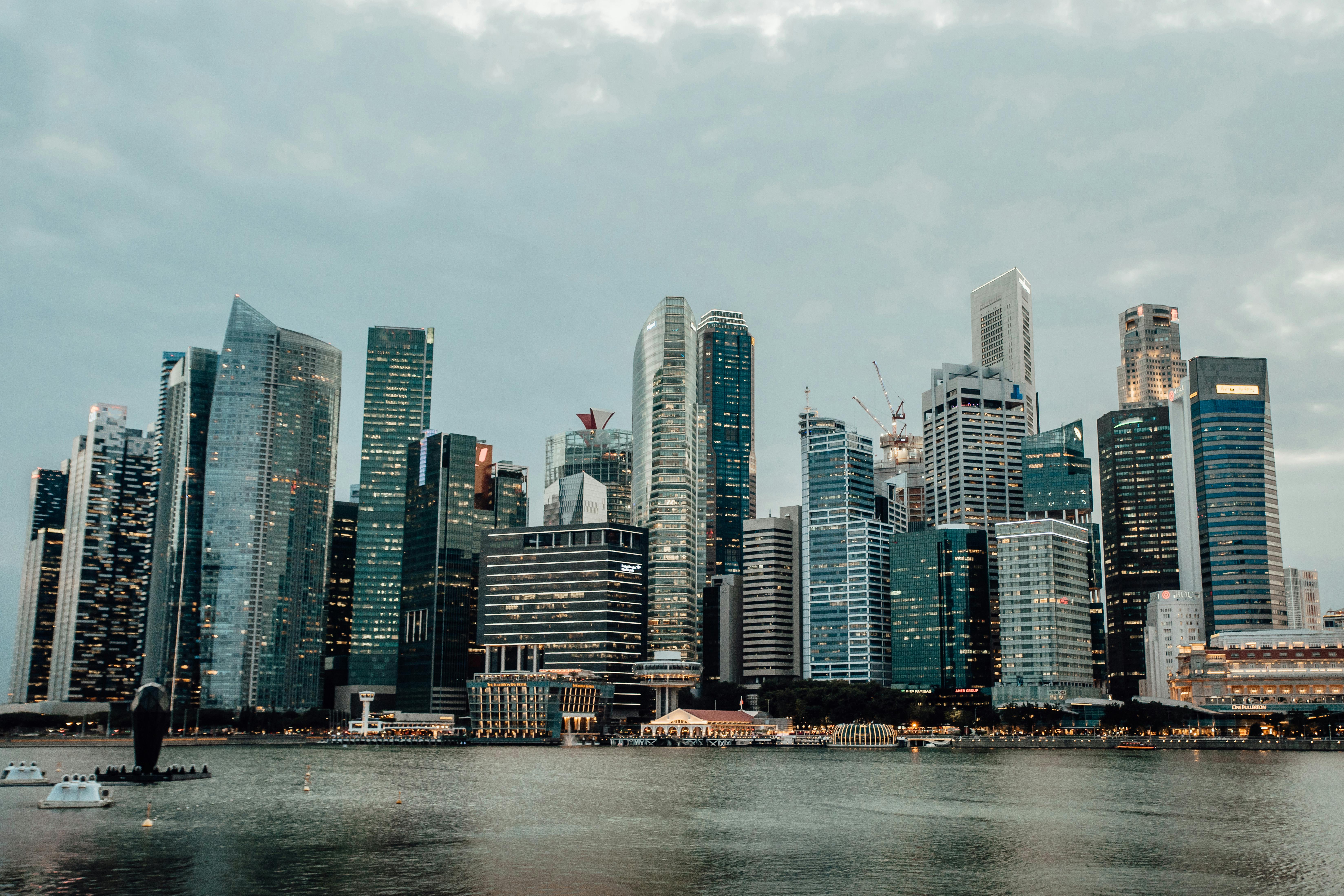 city skyline across body of water