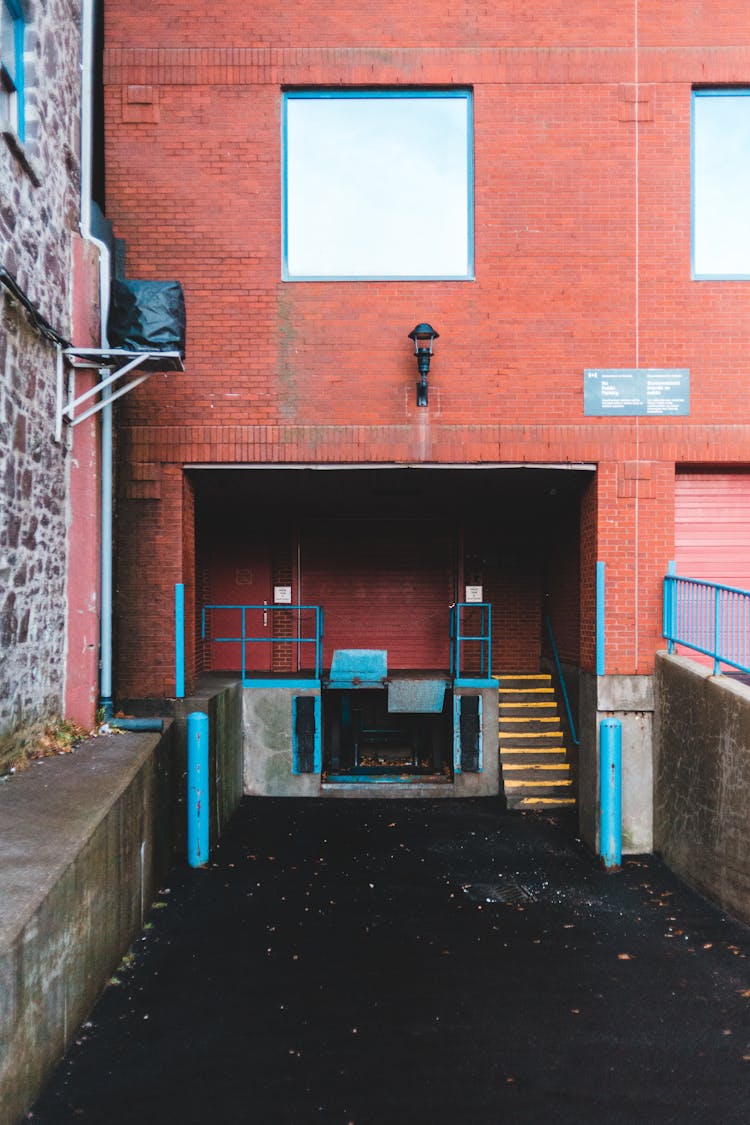 Brick Building Of Warehouse In Town