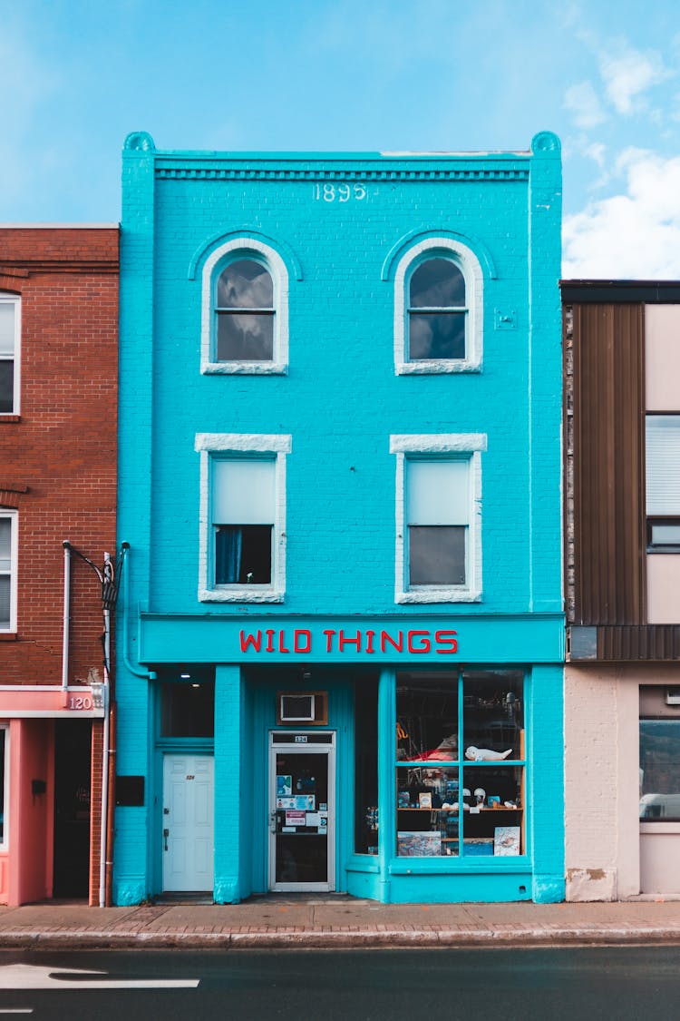 Shop In Colorful Building On Historic City Street