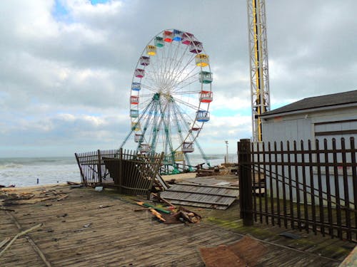 Free stock photo of abandoned, amusement center, ferris wheel