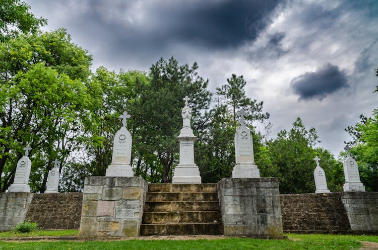 Tombstones In The Cemetery