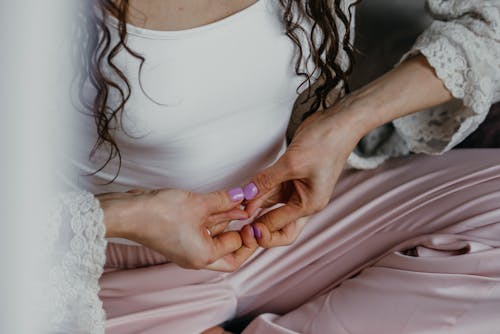 Close-up Shot of a Person Doing Yoga