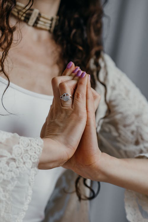 Close-up Shot of a Person in Yoga Pose